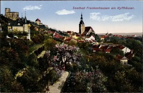 Ak Bad Frankenhausen am Kyffhäuser Thüringen, Blick auf den Ort, Kirchturm