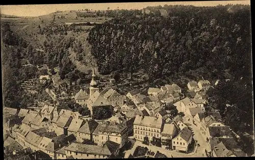 Ak Bad Berneck im Fichtelgebirge Bayern, Teilansicht, Luftaufnahme