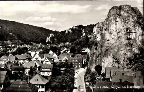 Ak Blaubeuren Baden Württemberg, Panorama, S'leit a Klötzle Blei glei