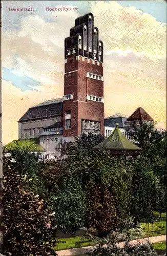 Ak Darmstadt in Hessen, Hochzeitsturm