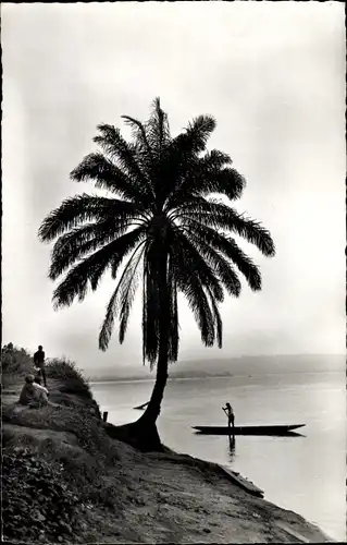 Ak Congo Belge DR Kongo Zaire, am Fluß Kongo