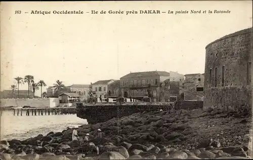 Ak Gorée Dakar Senegal, die Nordspitze und die Rotunde
