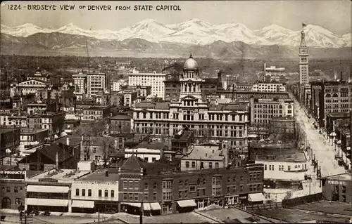 Ak Denver Colorado USA, Vogelperspektive vom State Capitol