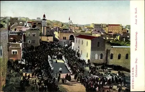 Ak Bethlehem Palästina, Weihnachtstag, Prozession