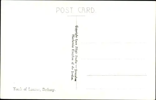 Ak Bethanien Palästina, Grab des Lazarus