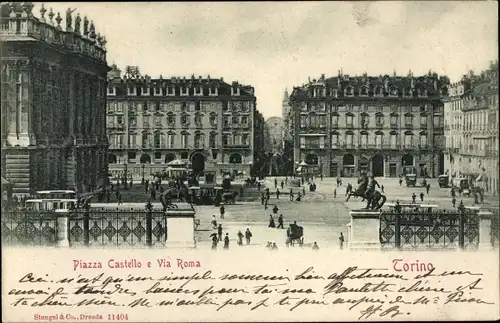 Ak Torino Piemonte, Piazza Castello e Via Roma