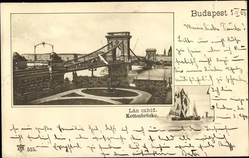 Ak Budapest Ungarn, Kettenbrücke