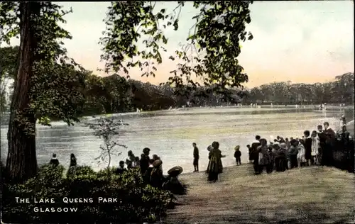 Ak Glasgow Schottland, Lake Queens Park