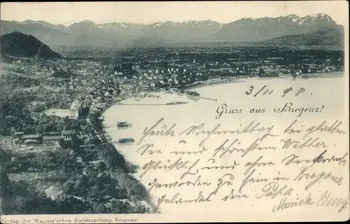 Ak Bregenz am Bodensee Vorarlberg, Gesamtansicht