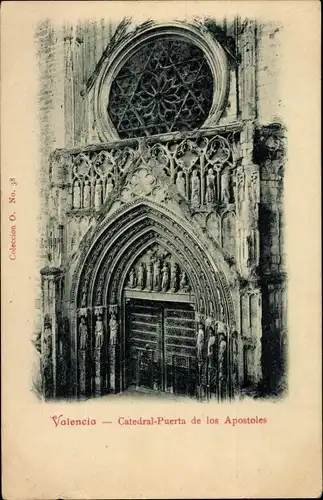 Ak-Stadt Valencia, Spanien, Kathedrale-Puerta de los Apostoles