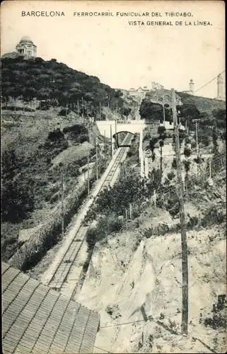 AK Barcelona Katalonien Spanien, Standseilbahn Tibidabo
