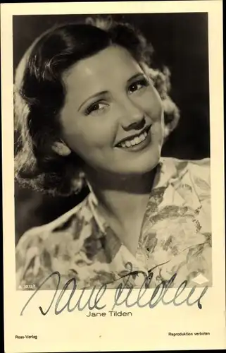 Ak Schauspielerin Jane Tilden, Portrait, Autogramm