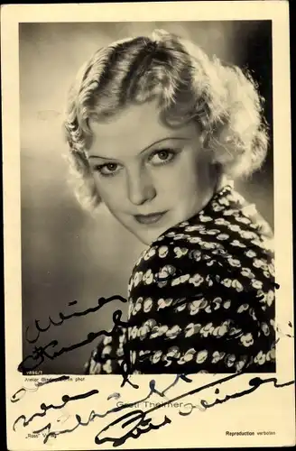 Ak Schauspielerin Gretl Theimer, Portrait, Autogramm