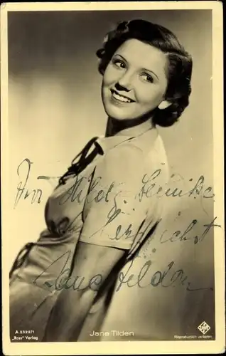 Ak Schauspielerin Jane Tilden, Portrait, Autogramm