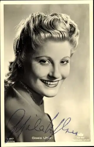 Ak Schauspielerin Gisela Uhlen, Portrait, Ross Verlag A 3341 1, Tobis Film, Autogramm