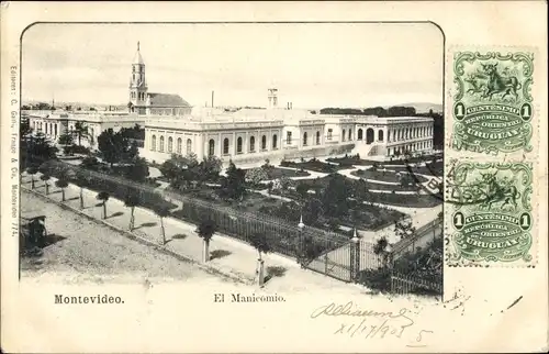 Ak Montevideo Uruguay, El Manicomio, Nervenheilanstalt mit Gartenanlagen