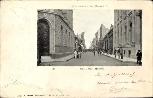 Präge Ak Rosario Argentina, Calle San-Martin