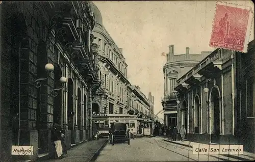 Ak Rosario de Santa Fe Argentinien, Calle San-Lorenzo
