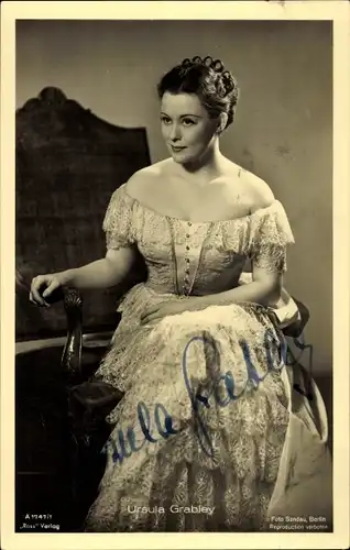 Ak Schauspielerin Ursula Grabley, Portrait, Autogramm