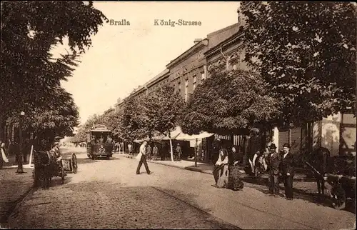 Ak Brăila Rumänien, Königstraße, Straßenbahn