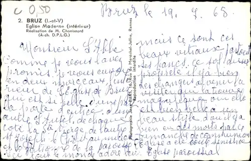 Ak Bruz Ille et Vilaine, Eglise Moderne