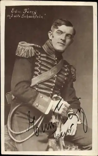 Foto Ak Sänger Edmund Ferry, 3 alte Schachteln, Portrait, Autogramm