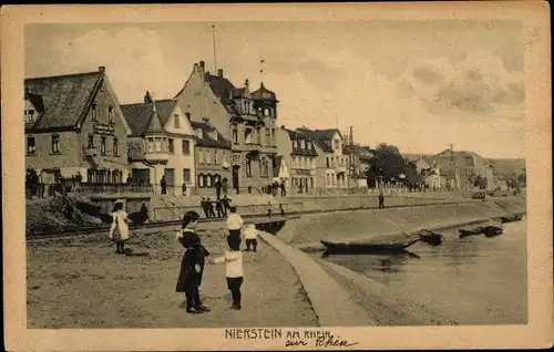 Ak Nierstein in Rheinland Pfalz, Partie am Rhein