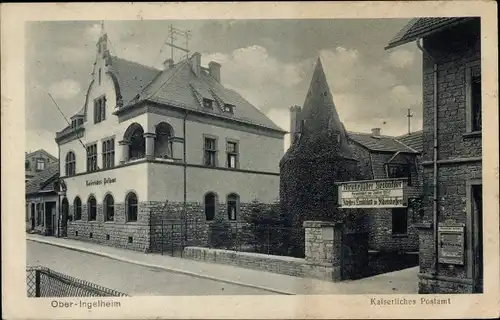Ak Oberingelheim am Rhein, Kaiserliches Postamt, Rheinhessischer Beobachter
