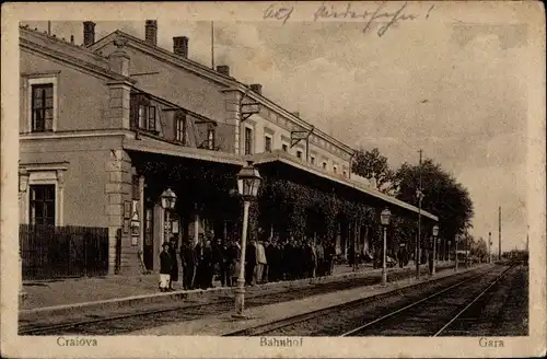 Ak Craiova Krajowa Rumänien, Bahnhof, Gleisseite