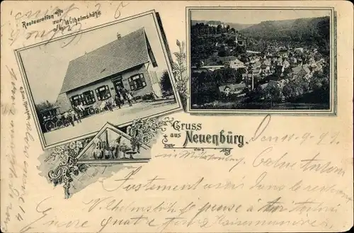 Ak Neuenbürg an der Enz Schwarzwald, Restauration zur Wilhelmshöhe, Totalansicht