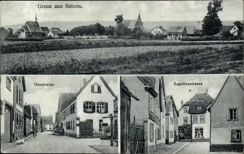 Ak Selzen in Rheinhessen, Gesamtansicht, Gaustraße, Kapellenstraße