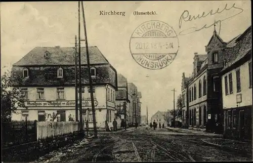 Ak Kirchberg im Hunsrück, Gasthaus zum Bahnhof, Straßenpartie