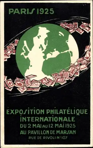 Ganzsachen Ak Paris, Internationale Philatelie-Ausstellung 1925