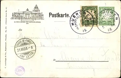 Ak München, Deutsche Sportausstellung 1899, Ausstellungspalast