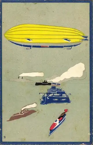 Ak Zeppelin, Kriegsschiffe, Militärschiffe, Marine