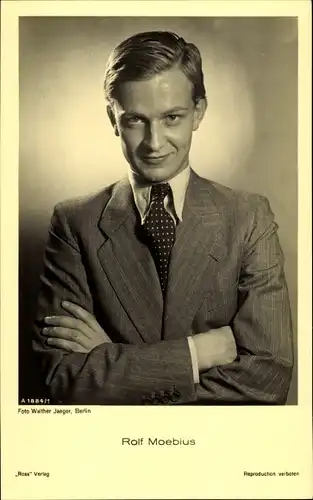 Ak Schaupieler Rolf Moebius, Portrait, Anzug, Krawatte