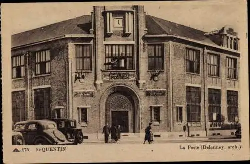 Ak Saint Quentin Aisne, La Poste