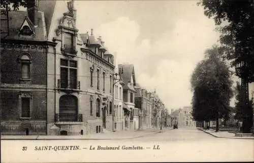 Ak Saint Quentin Aisne, Le Boulevard Gambetta