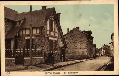 Ak Suippes Marne, Rue Saint-Cloud