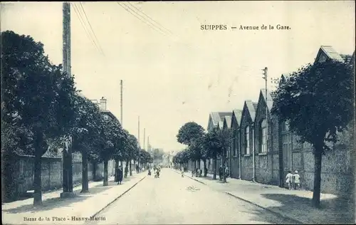Ak Suippes Marne, Avenue de la Gare