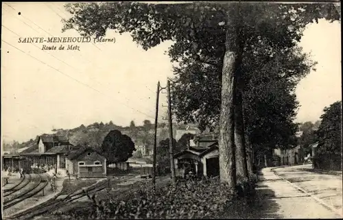 Ak Sainte Menehould Marne, Route de Metz