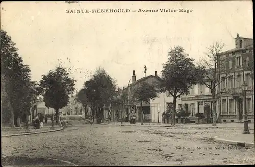 Ak Sainte Menehould Marne, Avenue Victor-Hugo