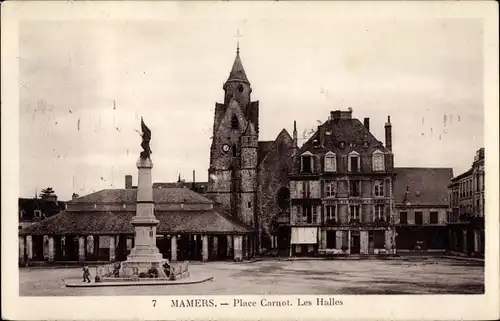 Ak Mamers Sarthe, Place Carnot, Les Halles
