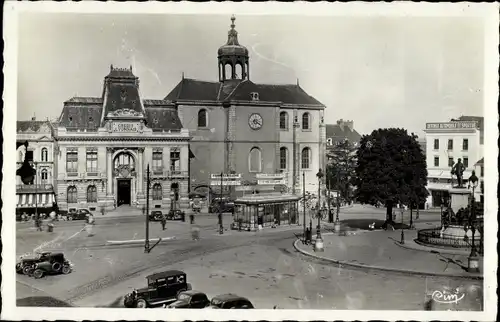 Ak Le Mans Sarthe, Place de la République, Kirche Mariä Heimsuchung