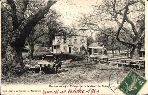 Ak Montmorency Val d'Oise, Ruinen des Hauses Gretry