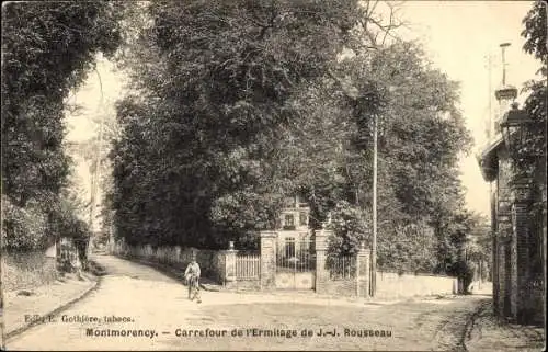 Ak Montmorency Val d'Oise, Carrefour de l'Ermitage von JJ Rousseau