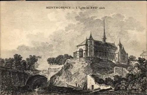 Künstler Ak Montmorency Val d'Oise, Kirche
