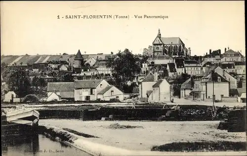 Ak Saint Florentin Yonne, Panoramablick