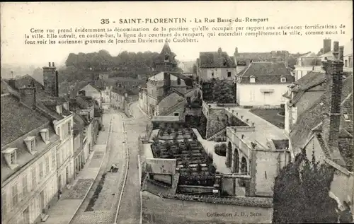 Ak Saint Florentin Yonne, La Rue Basse du Rempart