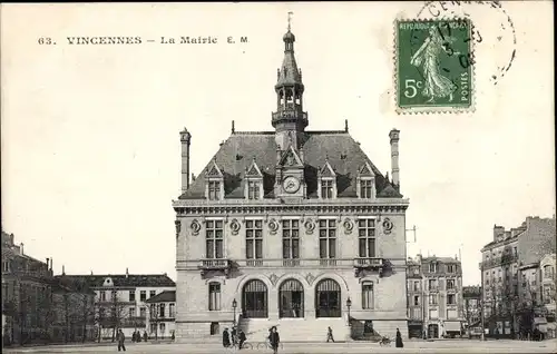 Ak Vincennes Val de Marne, Das Rathaus